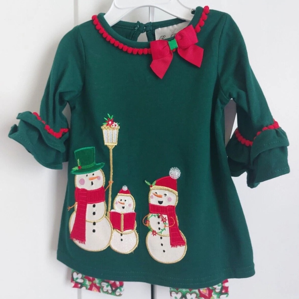NEW! Rare Editions Christmas Holiday Set Snowmen 2T Girls